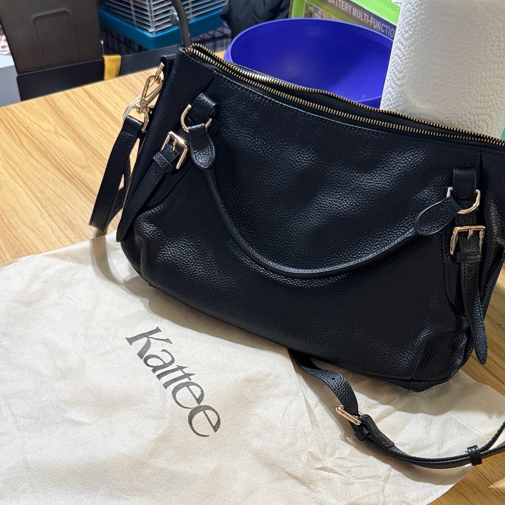 Black Leather Shoulder Bag